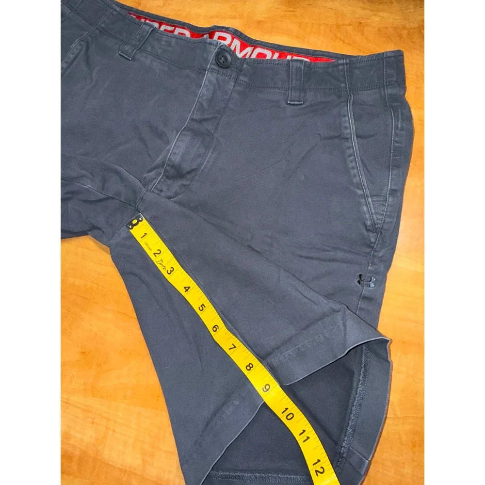 Under Armour Mens Chino Shorts 36 Gray Performance Golf Casual D-Ring Flat Front